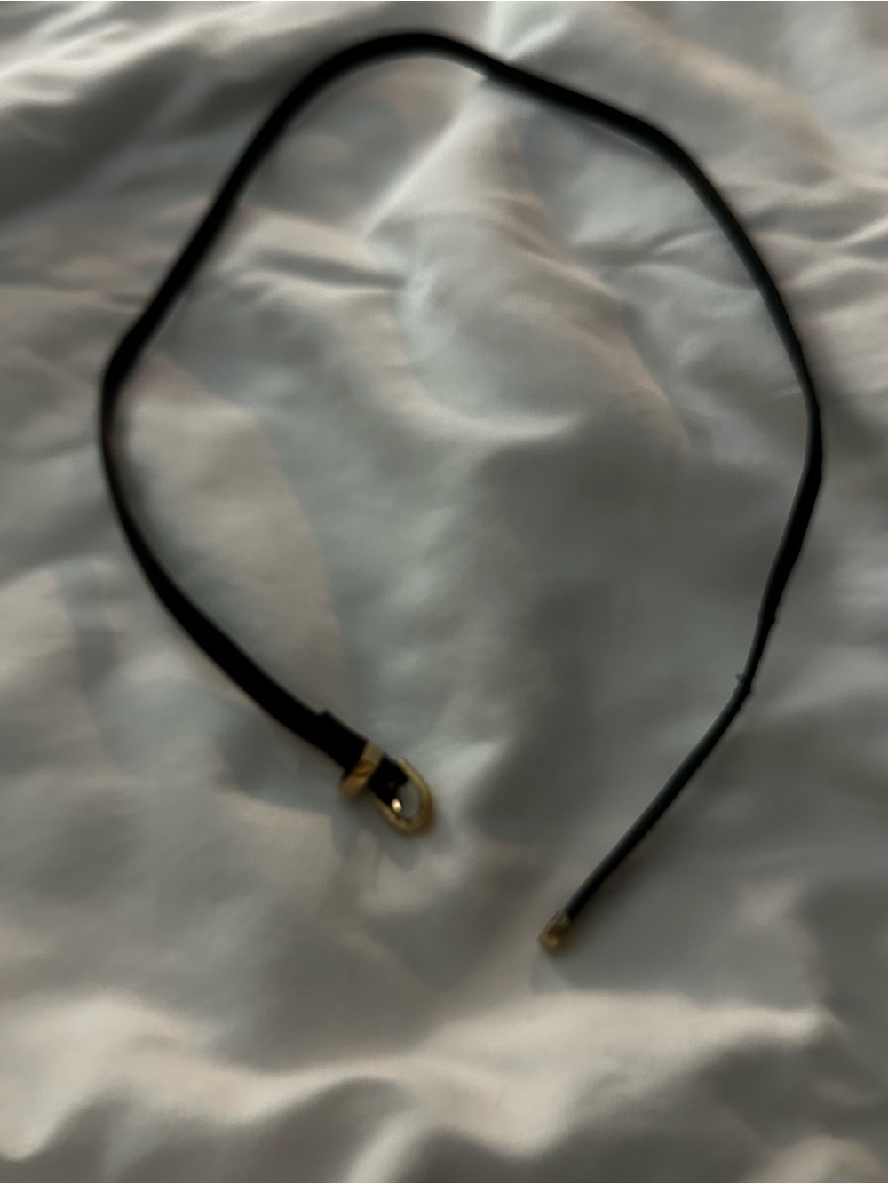 Skinny Black Belt With Gold Details